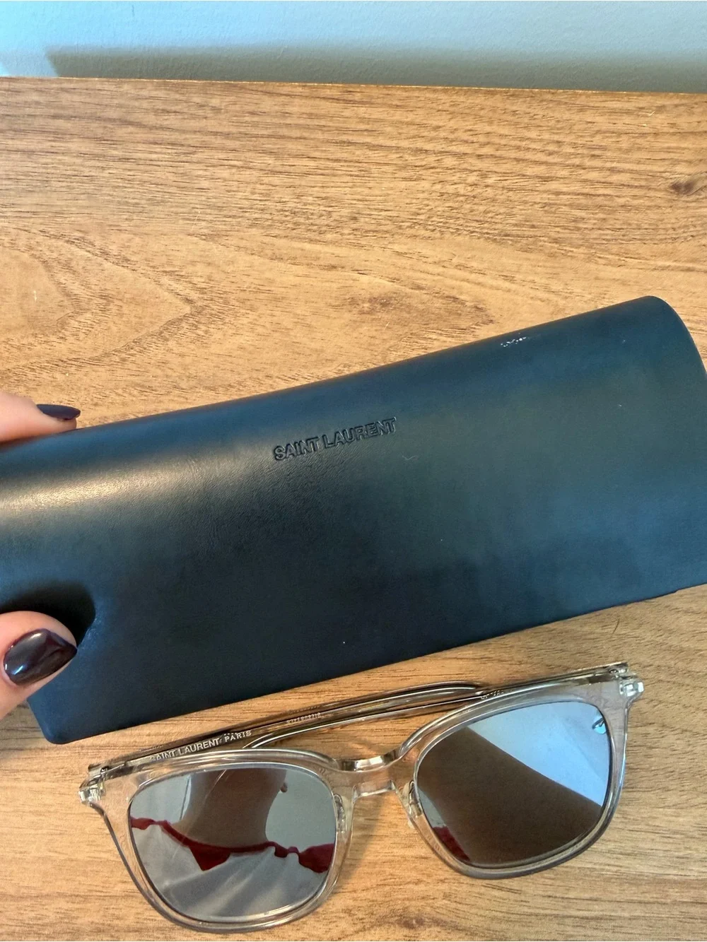 YSL AUTHENTIC clear frame sunglasses